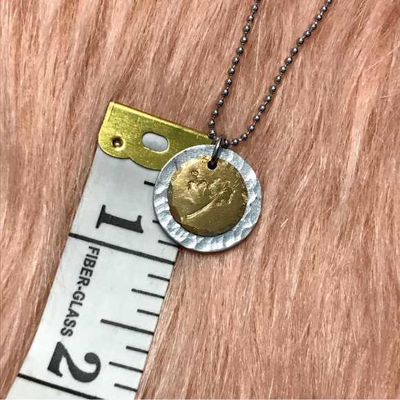 Dandelion Handstamped Charm Necklace - Picture 6 of 7